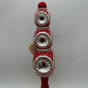 2012 PATRICIA BREEN MAJESTIC FINIAL RED CHRISTMAS HOLIDAY 9.84" TREE TOPPER